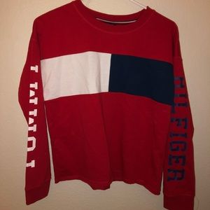 Tommy Hilfiger red long sleeve spell out shirt
